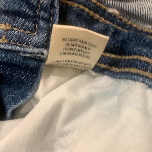 SP Black Cotton Blend Distressed Blue Short Overalls, Size M - Picture 9 of 9